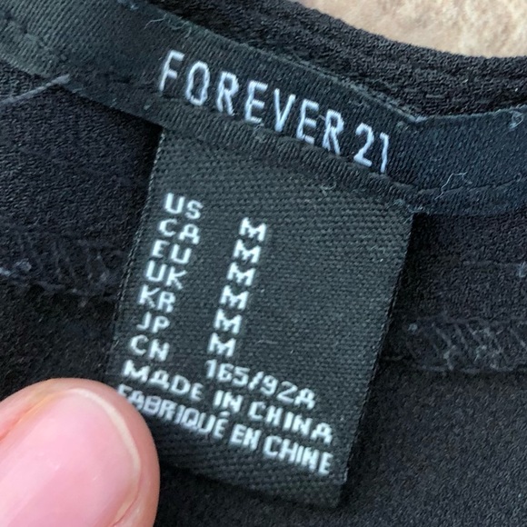 Forever 21 Black Crop Top with Gold Buttons, Size Medium - Picture 3 of 6